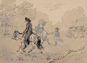 Szkic w szkolnym przysmaku, 1895 (pióro, pędzel, tusz i toaleta na papierze) autorstwa Gordon Frederick Browne