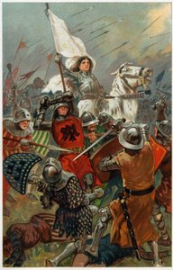 „Pokojówka zainspirowała swoich rodaków własną wiarą i odwagą”, ilustracja z „Heroes und Heroines of English History” Alice S. Hoffman autorstwa Gordon Frederick Browne