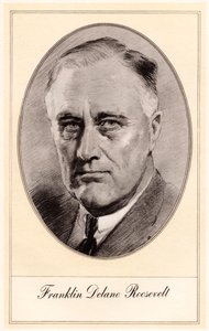 Franklin Delano Roosevelt, 32. prezydent Stanów Zjednoczonych, połowa XX wieku.