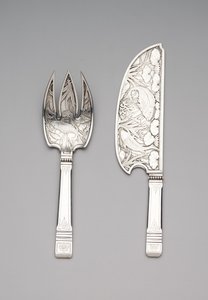 Plaster rybny i widelec, ok. 1870-80 (srebrny)