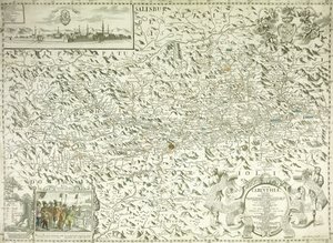 Mapa Austrii i Czechosłowacji, 1718 r. autorstwa Gottfried Pfantz