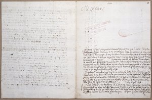 Pierwsza strona listu Leibniza w sprawie jego przyjęcia do Academie des Sciences w Paryżu, 8 lutego 1700 r. autorstwa Gottfried Wilhelm Leibniz