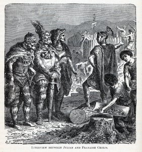 Wywiad między Julianem i Frankami Chiefs, 1882 autorstwa Gottlob Heinrich Leutemann
