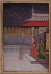 Noc Szabbarata, ok. 1735-40 (nieprzezroczysta akwarela na papierze) autorstwa Gouvardhan (attr. to)