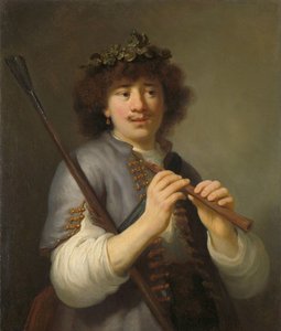 Rembrandt jako pasterz z laską i fletem, 1636