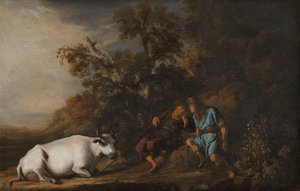 Merkury, Argus i Io autorstwa Govert Flinck