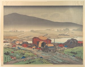 Deszcz w Yabakei autorstwa Goyo Hashiguchi