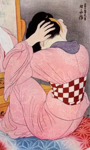 Japonka ubierająca włosy, lata 20. 1930.