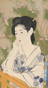 Kobieta w Hot Spring Hotel, 1920 (drzewodruk) autorstwa Goyo Hashiguchi