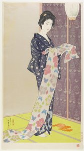 Kobieta w letnim kimonie, sierpień 1920 autorstwa Goyo Hashiguchi