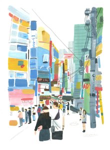 Akihabara, 2015 (olej na papierze)