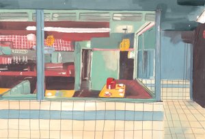 Diner, 2012 (olej na papierze)