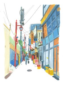 Shinjuku, 2015 (olej na papierze)