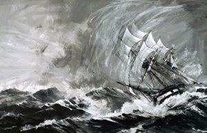 Kapitanowie kliprów nie szczędzili nikogo, by dotrzeć do Australii przed wyczerpaniem złota. autorstwa Graham Coton