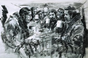 Roald Amundsen i jego towarzysze świętują Boże Narodzenie
