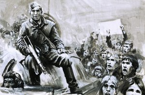 Niezidentyfikowany żołnierz na czołgu autorstwa Graham Coton