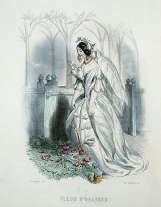 Kwiat pomarańczy, z „Les Fleurs Animees”, grawerowane przez Charlesa Geoffroya (1819-82) autorstwa Grandville