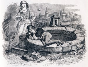 Fortuna i dziecko - Bajki La Fontaine autorstwa Grandville