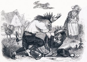 Dwie palarki - Fables by La Fontaine autorstwa Grandville