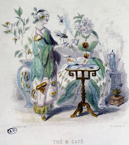 Alegoria „” Herbata i kawa”” Grandville, sd. 19 wiek autorstwa Grandville