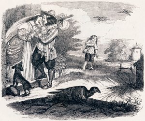 Oba gołębie - Bajki La Fontaine autorstwa Grandville