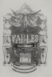 Strona tytułowa Fables de las Fountaine autorstwa Grandville