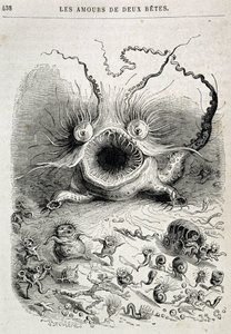 Les amours de deux beêtes (dziwaczny potwór) - w „Zwierzęta namalowane przez siebie: życie prywatne i publiczne zwierząt” Grandville
