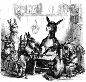 Scena z "Les animaux peints par eux-memes - Vie privee et publique des animaux" napisana przez Balzaca