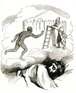 Przygody Robinsona Crusoe autorstwa Daniela De Foe, koniec XIX wieku (rycina)