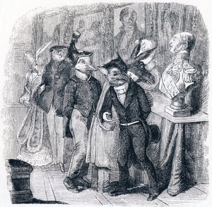 Lis i popiersie - Bajki La Fontaine autorstwa Grandville