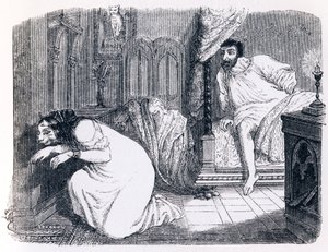 Cipka zamieniła się w kobietę (La chatte metamorphose en femme) - Fables La Fontaine autorstwa Grandville