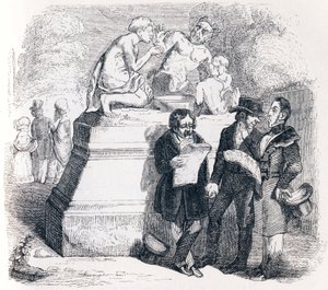 Satyr i przechodzień - Bajki La Fontaine autorstwa Grandville