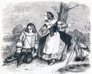 Tircis & Amarante - Bajki La Fontaine autorstwa Grandville