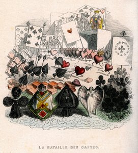 ilustracja: Bitwa kart do gry, dla „Un Autre Monde”, wydanie Fournier autorstwa Grandville