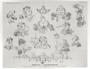 Ćwiczenia kaligraficzne, 1832 autorstwa Grandville