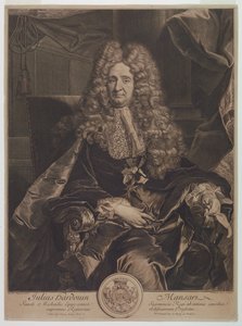 Portret Julesa-Hardouina Mansarta (1646-1708) autorstwa Gérard Edelinck