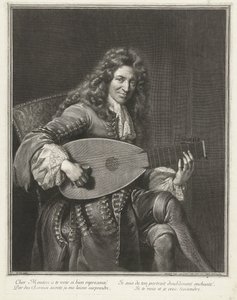 Portret kompozytora Charlesa Moutona (ok. 1626-1710) autorstwa Gérard Edelinck