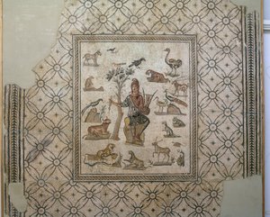 Orfeusz w otoczeniu zwierząt, mozaika polichromowana autorstwa Greco Roman Greco Roman