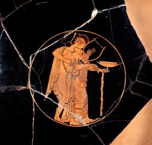 Starożytna Grecja: Puchar z czerwonymi cyframi. Ceramika przypisywana Malarzowi Pedieusowi (koniec VI wieku pne), 510-500 pne Paryż, Musee Du Louvre autorstwa Greek