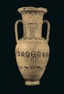 Amfora strychowa, późny okres geometryczny II B (720-700 pne) (malowana glina) autorstwa Greek