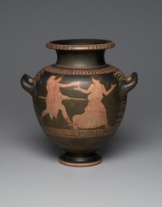 Poddasze czerwonofigurowe stamnos, 440-430 pne (ceramiczne) (patrz także 342003) autorstwa Greek