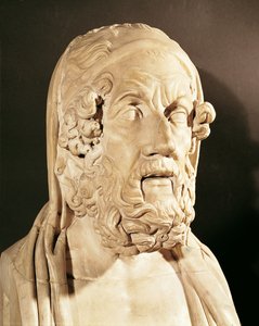 Popiersie Homera, okres hellenistyczny (330-20 pne) (marmur)