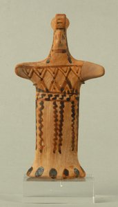 Figurka stojącej kobiety, warsztat beocki, okres archaiczny (malowana glina) autorstwa Greek