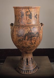 Krater przedstawiający odejście Herkulesa z Aptery na Krecie ok.610 pne (ceramika) autorstwa Greek