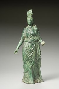 Posąg Izydy Fortuny, okres hellenistyczny, I w. p.n.e.-I w. n.e. (brąz) (widok z tyłu patrz 270388)