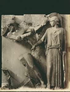 Prace Herkulesa, metopa ze świątyni Zeusa w Olimpii, ok. 470-457 pne (marmur) autorstwa Greek