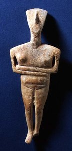 Figurka Cyklad, Naxos, ok. 3000-2000 pne (marmur) autorstwa Greek