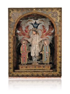 Chrystus na cokole z kryształu górskiego, otoczony przez cesarza Romana II (938-963) i cesarzową Eudoksję (945-949) autorstwa Greek School
