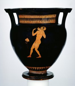 Czerwonofigurowy krater przedstawiający rzucającego dyskiem (ceramiczny)