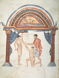 Leczenie zwichnięcia, z komentarza Apoloniusza z Kity (I wiek p.n.e.) do traktatu Hipokratesa O stawach autorstwa Greek School